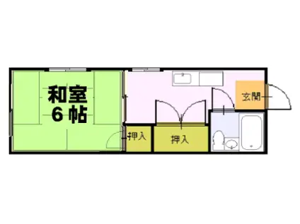 Kハイツ(1K/2階)の間取り写真