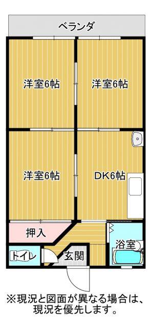 グランシエル秋月(3DK/3階)の間取り写真