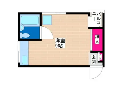 流町マンション(ワンルーム/2階)の間取り写真