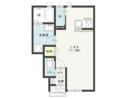 リヴィエールタウンI(ワンルーム/1階)の間取り写真