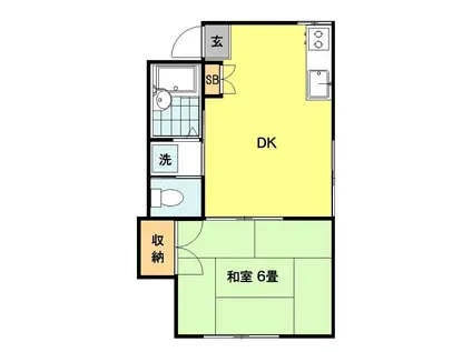 西田荘(1DK/2階)の間取り写真