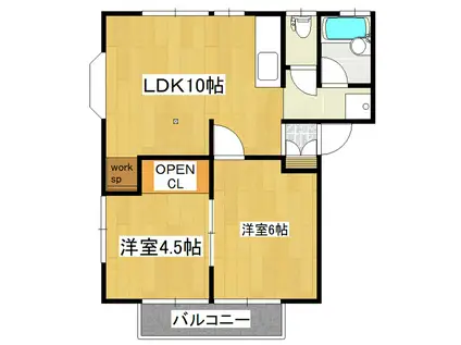 チェリーハイツ(2LDK/1階)の間取り写真