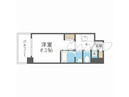 エスリード新大阪ヴェルデ(1K/7階)の間取り写真