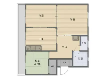 ナショナルマンション(3DK/2階)の間取り写真