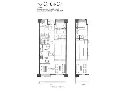 多摩川パークホームズ(3LDK/2階)の間取り写真