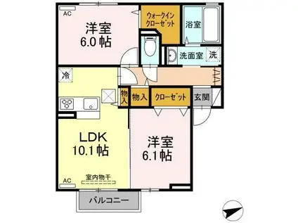 メゾン・ショコラ(2LDK/1階)の間取り写真