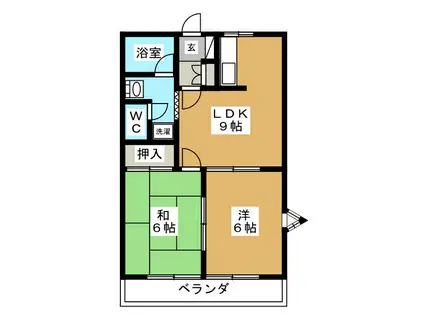 MF辻ヶ鼻(2DK/2階)の間取り写真
