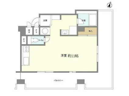 バロール代々木(ワンルーム/9階)の間取り写真