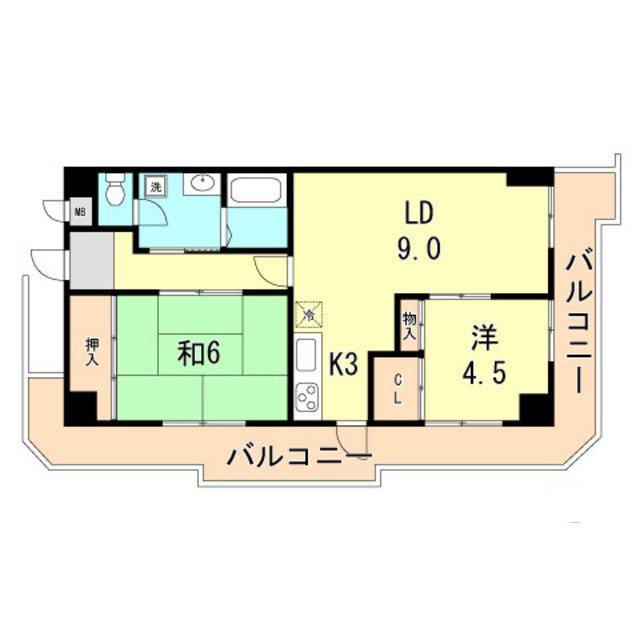メゾンIYASAKA(2LDK/2階)の間取り写真