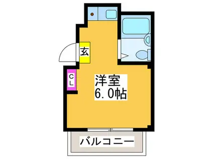 セルヴィス小若江(ワンルーム/2階)の間取り写真