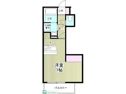 クロスコート中青木(1SK/1階)の間取り写真