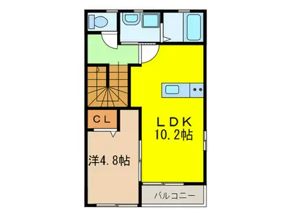 緑町ハイツ(1LDK/2階)の間取り写真