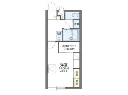 レオパレスマーメイドII(1K/2階)の間取り写真