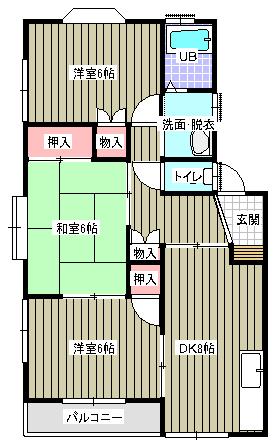 エトワール梶田(3DK/2階)の間取り写真