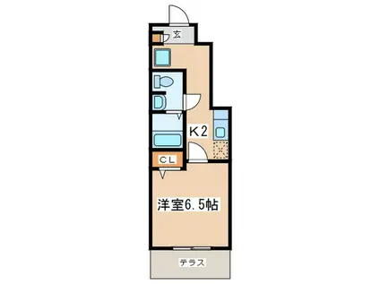 クレール筑紫野(1K/1階)の間取り写真