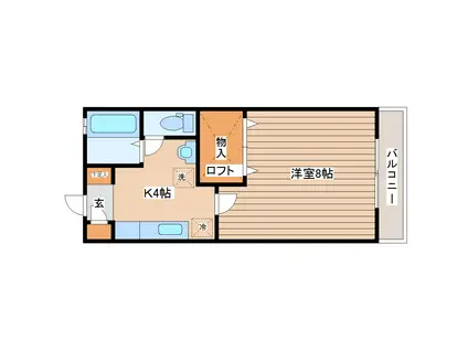 クローバーハウス(1K/1階)の間取り写真