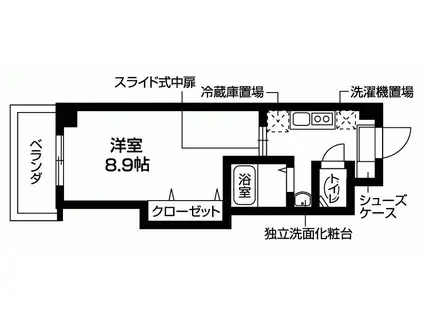 CASA DE ISSA(1K/5階)の間取り写真