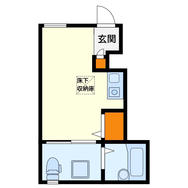 Rフォレスト赤塚(ワンルーム/1階)の間取り写真