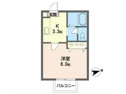 ブルーム(1K/2階)の間取り写真