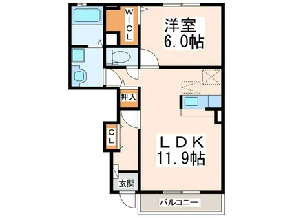 ピュアハイツ・翠A(1LDK/1階)の間取り写真