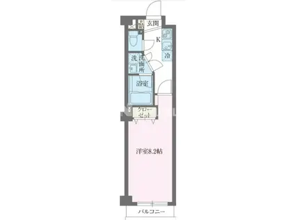 サウダージジユウガオカ(1K/3階)の間取り写真