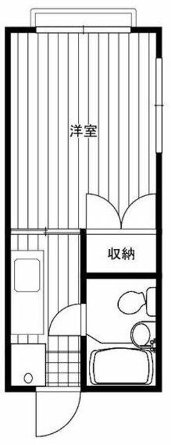 パークハイツ中島I(1K/2階)の間取り写真