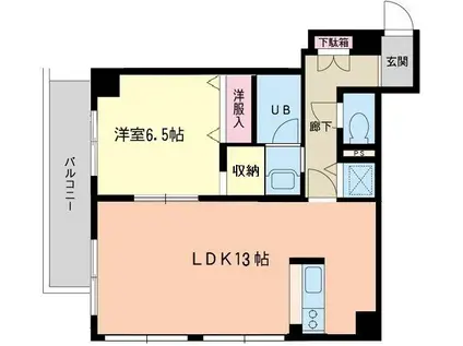 フォレストコート(1LDK/2階)の間取り写真