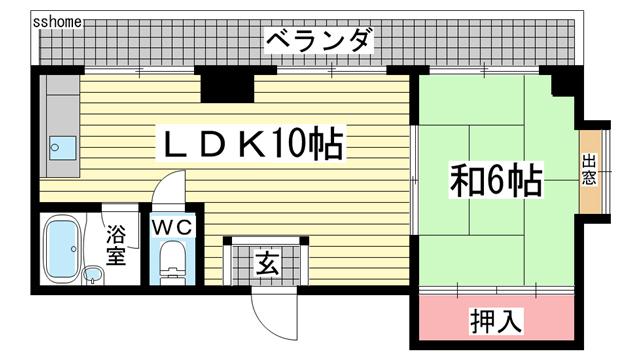 ハイム王子公園(1LDK/3階)の間取り写真