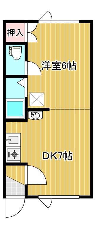 第8日研ハイツ(1DK/1階)の間取り写真