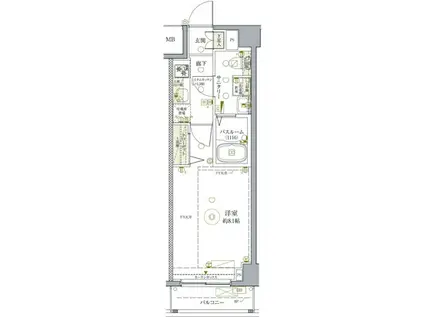 クレヴィスタ亀戸(1K/4階)の間取り写真