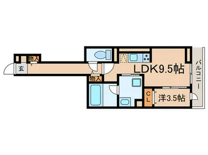 JR東海道本線 安城駅 徒歩5分 3階建 新築(1LDK/2階)の間取り写真