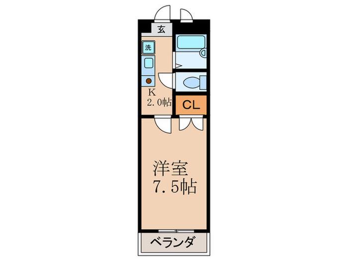 リバージュYMH(1K/1階)の間取り写真