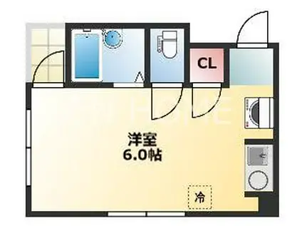 アゲイン日本橋(ワンルーム/4階)の間取り写真