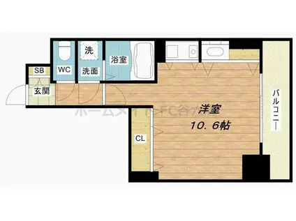 リーガル北心斎橋II(ワンルーム/7階)の間取り写真