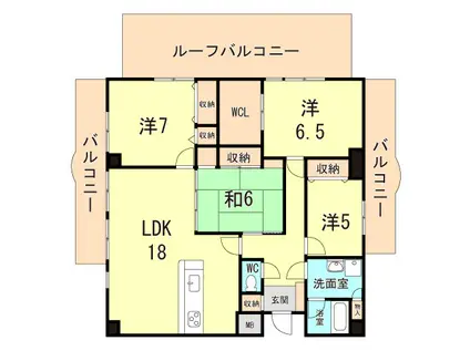 ライオンズマンション須磨妙法寺(4SLDK/7階)の間取り写真