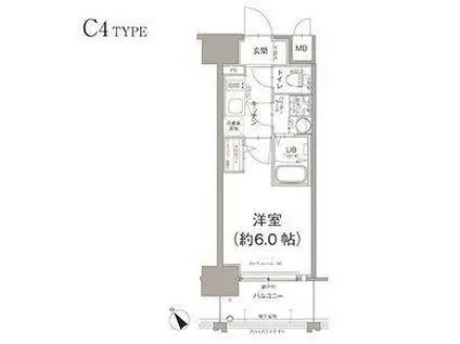 エスリード大阪デュアルゲート(1K/3階)の間取り写真