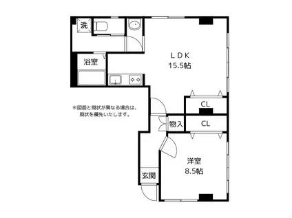 ラフォーレ花園(1LDK/1階)の間取り写真