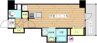 DTOWER城北(ワンルーム/2階)の間取り写真