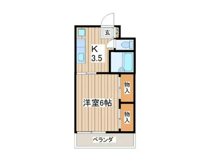 福原トータス(1K/2階)の間取り写真