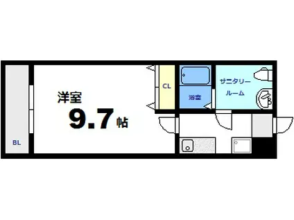 アンプレッシオン十日市(1K/2階)の間取り写真