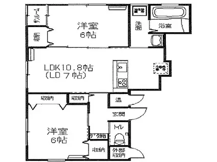 ピュアクリスタルIII(2LDK/2階)の間取り写真