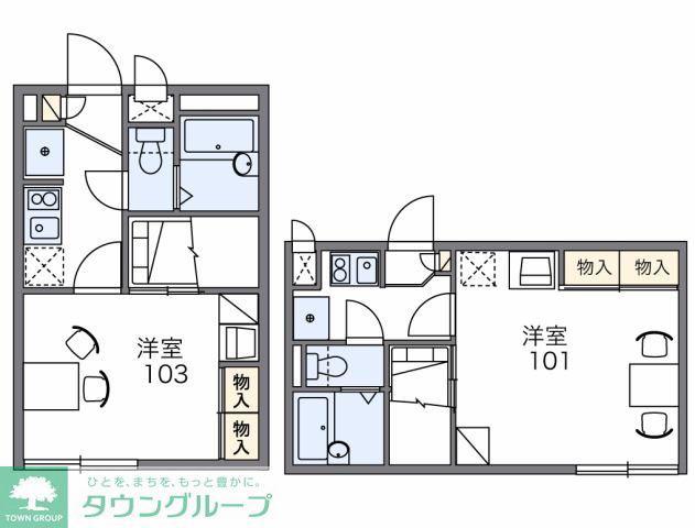 レオパレスカメリアII(1K/1階)の間取り写真