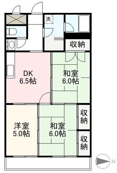 桜町サンハイツ(3DK/1階)の間取り写真