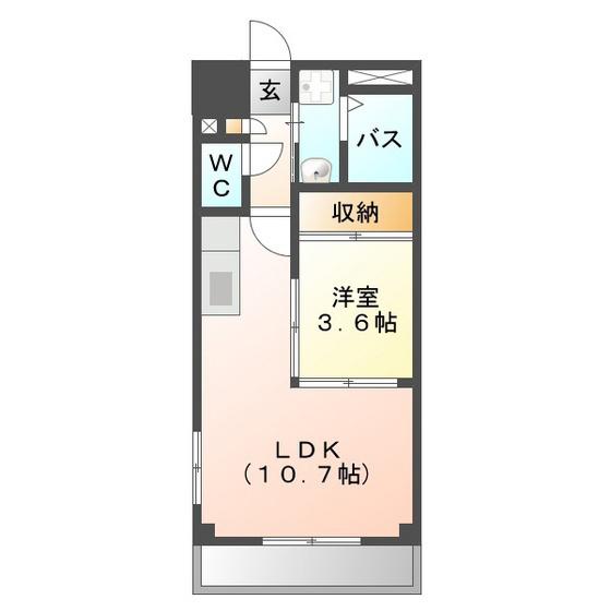 S-FORT四日市元町(1LDK/10階)の間取り写真