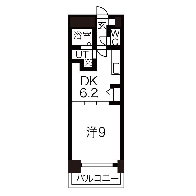 FLAT-A(1DK/3階)の間取り写真