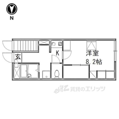 レオパレスオアシス(1K/1階)の間取り写真