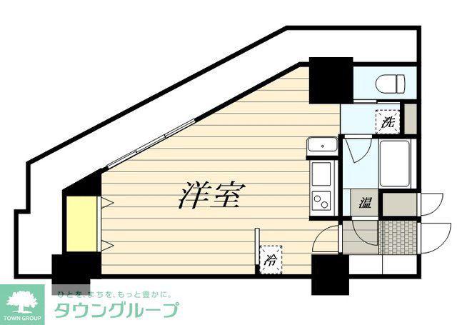 HF駒沢大学レジデンスTOWER(ワンルーム/22階)の間取り写真