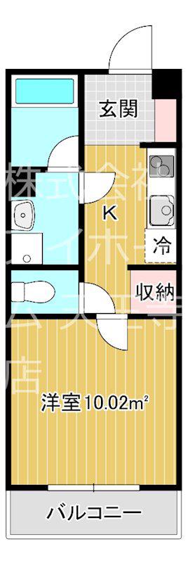 カルムビレッジ東田辺(1K/2階)の間取り写真