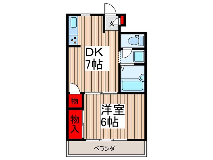 イーストコート桶川(1DK/4階)の間取り写真