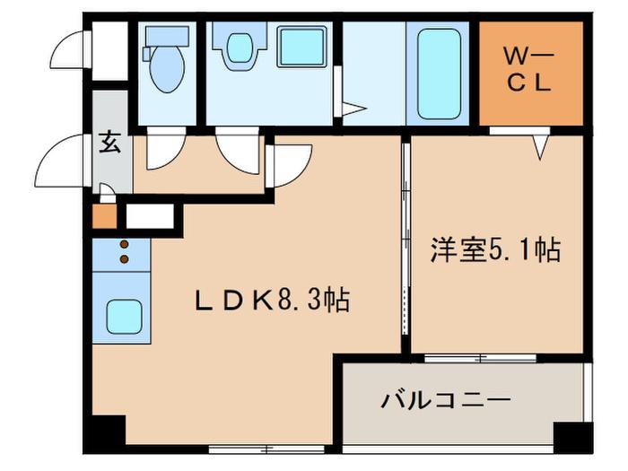 エルヴィータ駅南(1LDK/4階)の間取り写真